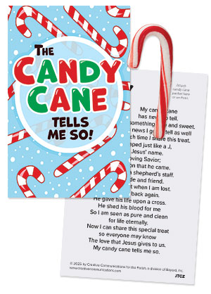 The Candy Cane Tells Me So! Christmas Candy Card with Peppermint (Set of 12)